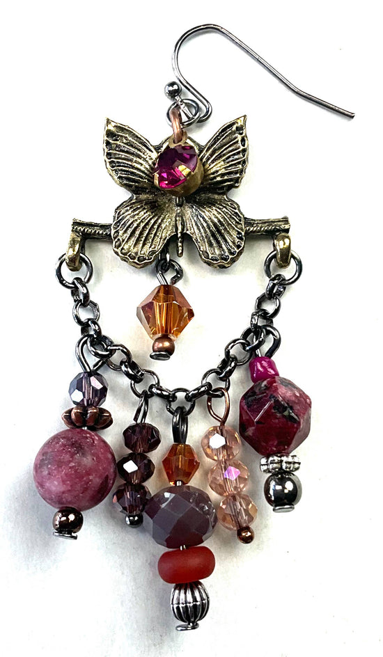 Lost and Found Butterfly with Dangles on Chain Dangle Earrings