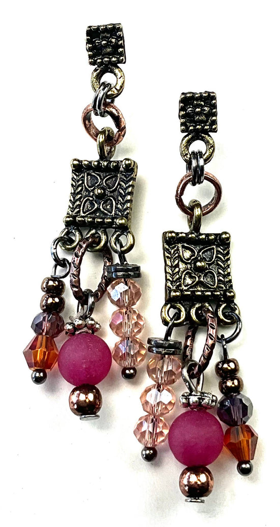 Lost and Found Post with Multi Dangles Dangle Earrings