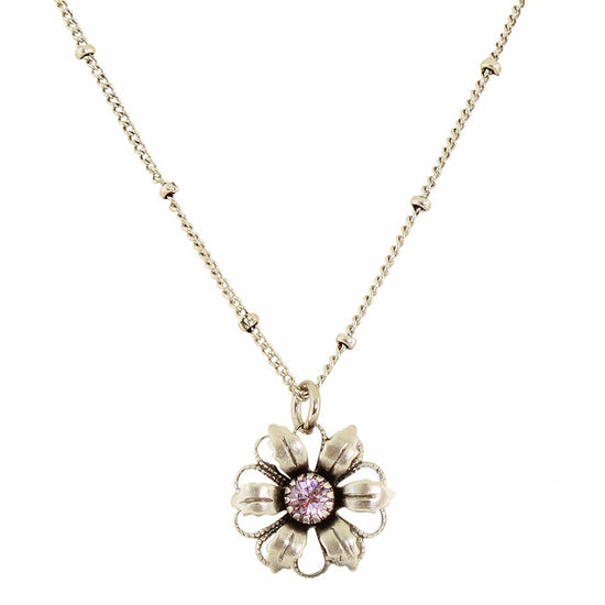 Baked Beads Layered Crystal Flower Necklace