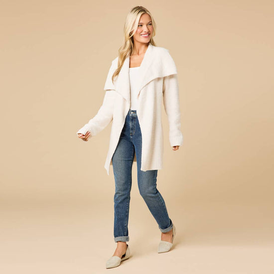 Softies Ultra-Marshmallow Wrap Cardigan with Exaggerated Collar