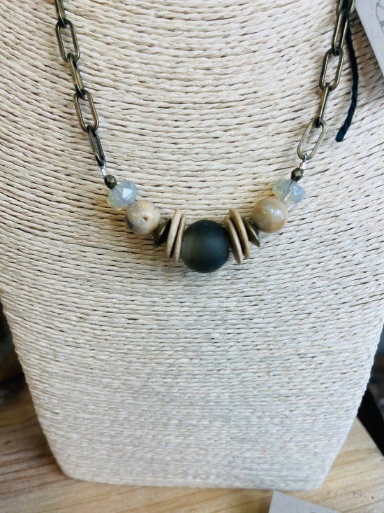 Scooples Jewelry Natural Driftwood Seaglass Necklace