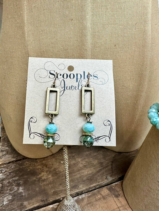 Scooples Jewelry Aqua Sorbet Crystal - Earrings