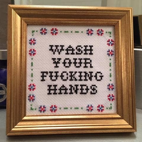 Subversive Cross Stitch Wash Your F*cking Hands