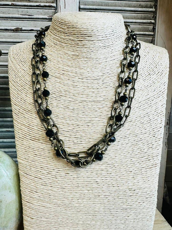 Scooples Jewelry Chained Onyx - Necklace