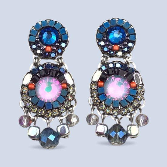 Melizi Jewelry Grey horizon crystal earrings Handmade in Spain