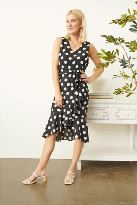 Coco & Carmen Cynthia Sleeveless Polka Dot Dress