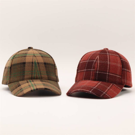MKS America - Vintage Brushed Plaid Baseball Cap