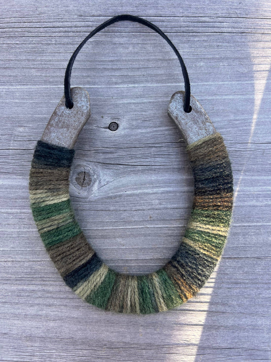 Bear + Scout - Up-cycled LUCKY horseshoes Greens and Browns