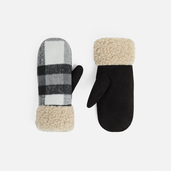 Coco & Carmen Sherpa Cuff Plaid Mitten