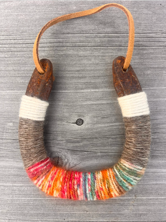 Bear + Scout - Up-cycled LUCKY horseshoes Rainbow Beige and Ivory