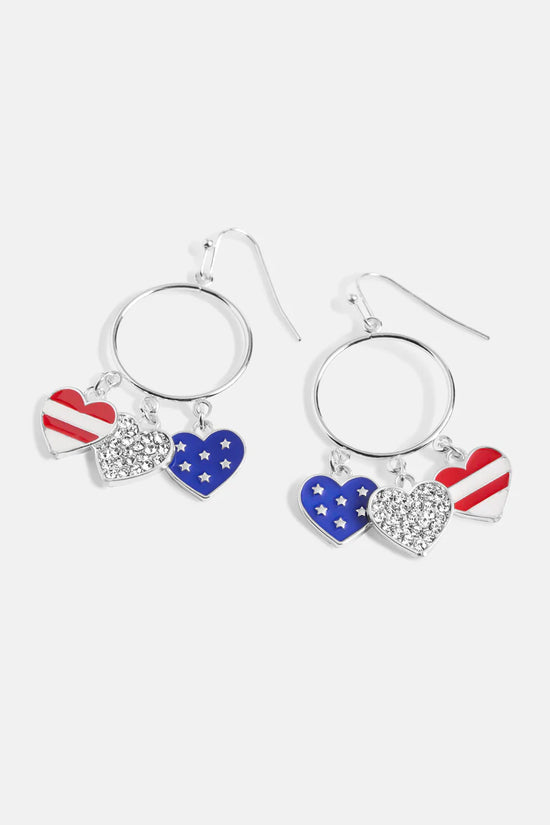 Coco & Carmen Flag Heart Hoop Earring