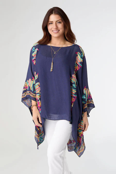 Coco & Carmen Nia Poncho with Embroidery