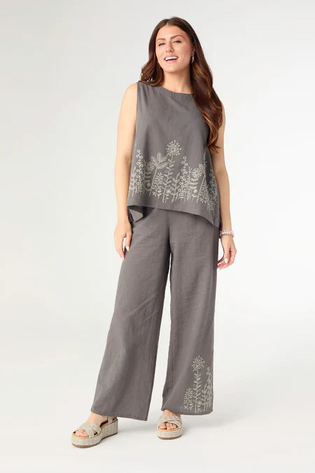 Coco and Carmen Ava Tank with Floral Embroidery