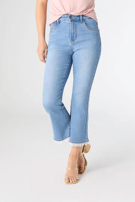 Coco & Carmen EverStretch Flare Capri with Lace Trim