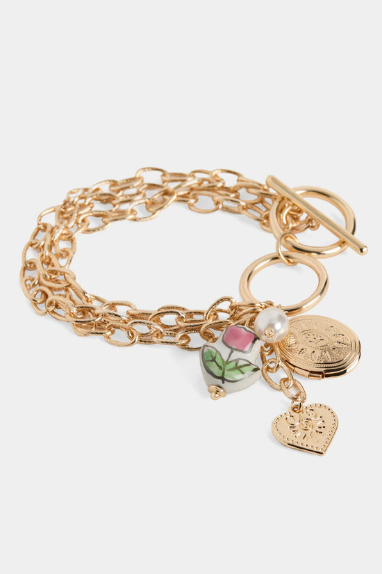 Coco & Carmen Charming Blossom T-Bar Locket Bracelet