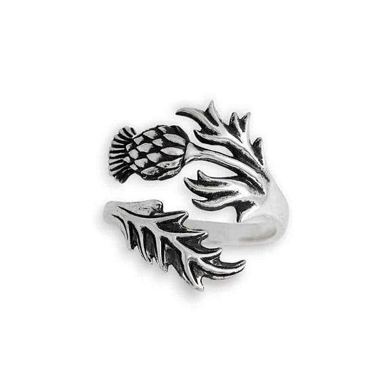 Nina Designs Sterling Silver or Bronze Adjustable Thistle Ring