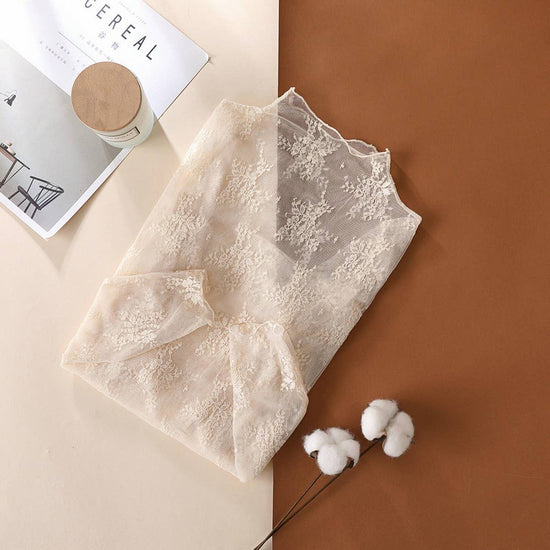 ACCITY SEMI SHEER MESH LACE SHIRT