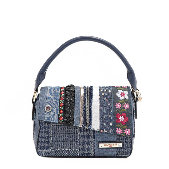Nicole Lee PATCH FLOWER FLAP BAG