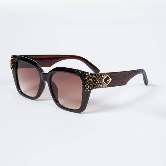 Ole - Handmade  Rhinestone Sunglasses Black
