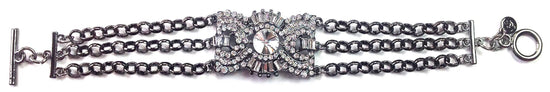 Lost and Found Crystal Center & Chains Charm Bracelet