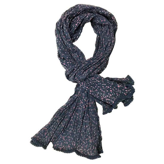 Little Journeys Crinkled Cotton Scarf - Polka Dots Mini Plum