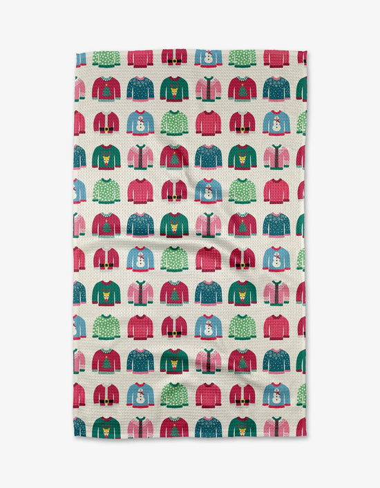 Geometry Christmas Sweaters Tea Towel