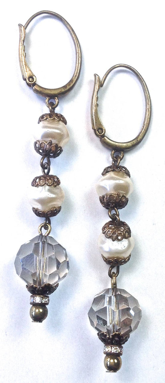 Lost and Found Rosaried Pearl & Bead Linear Earrings