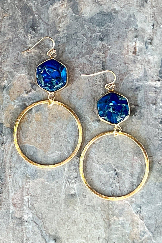 Dylan Designs - Janet Hoop Earrings Blue