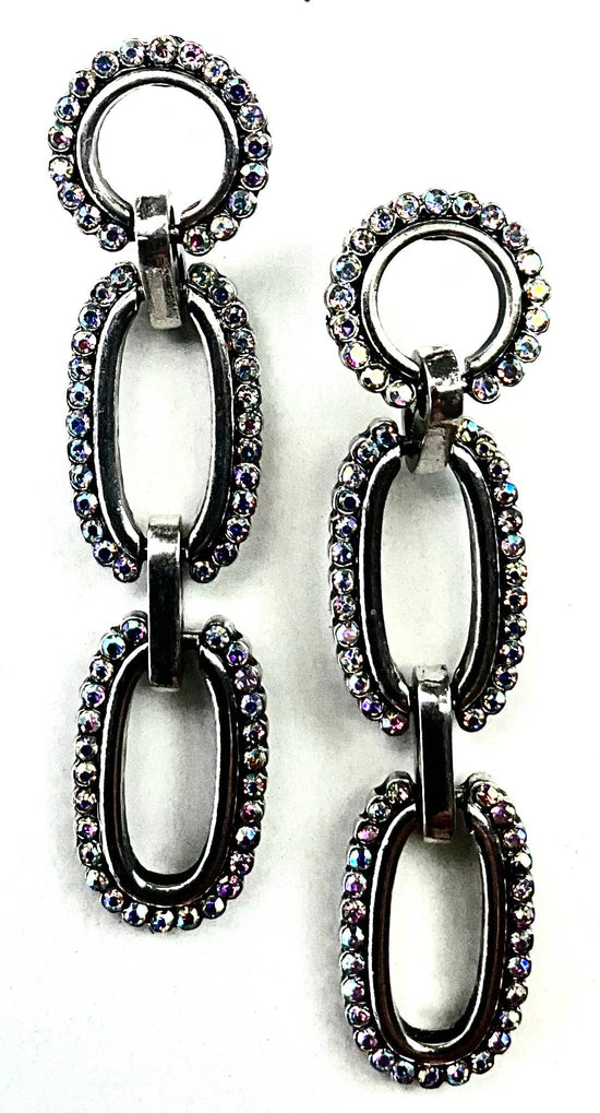 Lost and Found TRIPLE PAVE EDGED LINKS ON POST