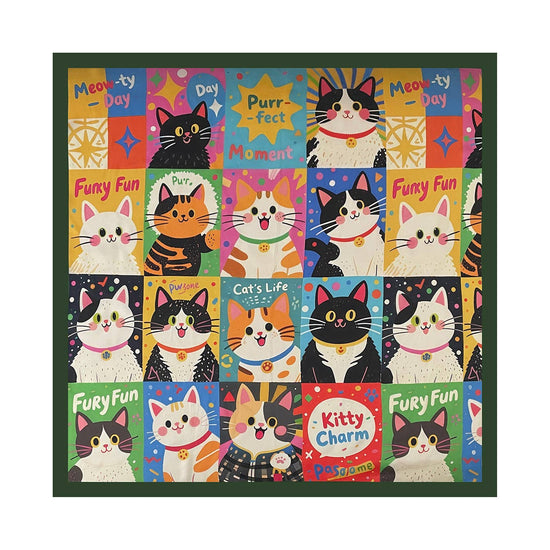 MKS America - Retro Cute Cat Print Bandana Scarf Wild Rags