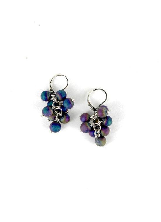 Sea Lily EGSI - Silver/Irri Grape Cluster Earring