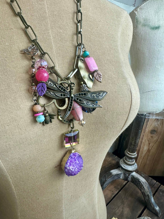 Scooples Jewelry Gypsy Junk Original - Dragonfly Necklace