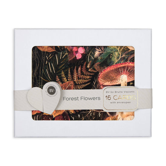 Bruno Visconti Notecards with Envelopes-Set of 16 Forest Flowers 4 Designs