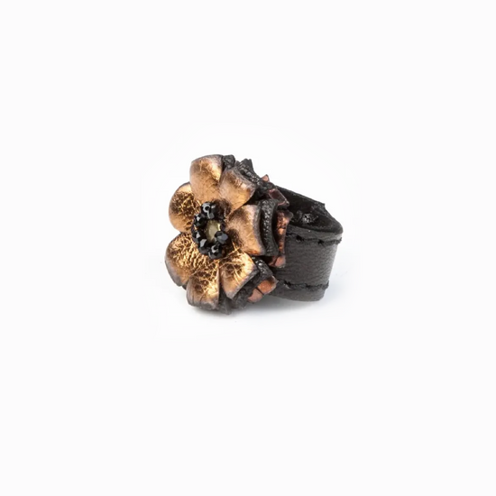 The Dark - Baroque Ember Bloom Leather Ring