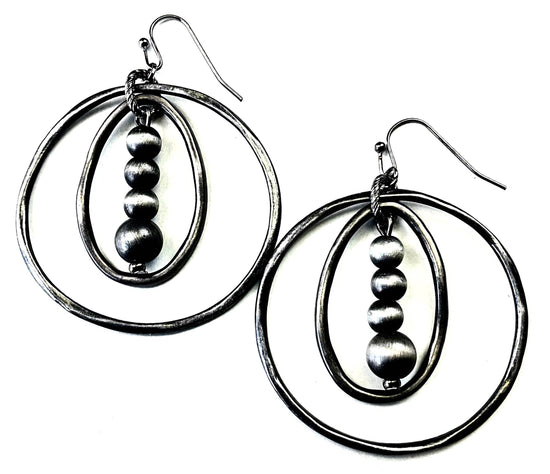 Lost and Found Earring HOOP & FAUX NAVAJO PEARLS
