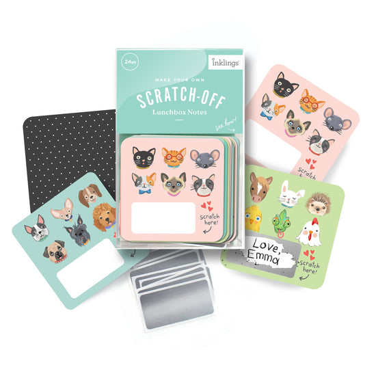 Inklings Paperie Scratch-off Lunchbox Notes - Pet Faces