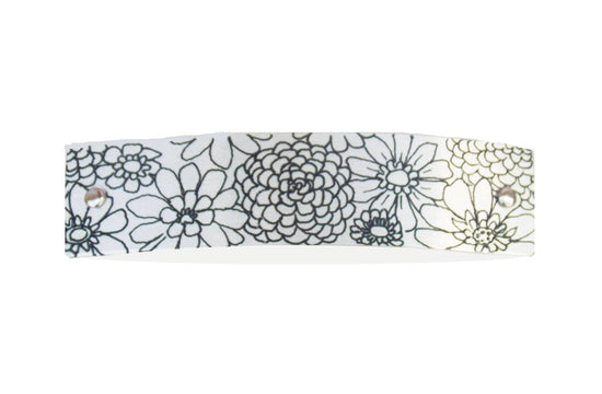 Zinnia Flower Outline Barrette, flower hair accessory