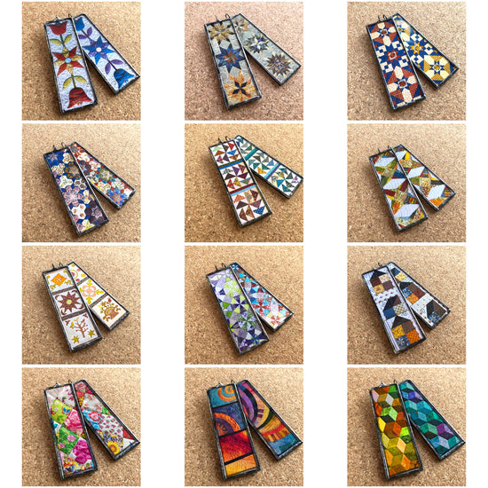 Homestyle Charlie- 12 Quilt Ornaments, Charms or Pendants