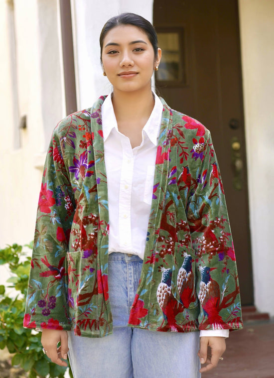 Dolma Astrid Velvet Jacket Green One Size Fits Most