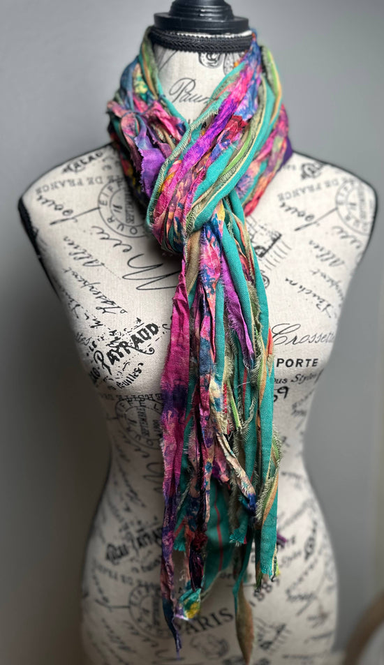 The Curated Raven Fringe Scarf - Wanderlust Tie-Dye