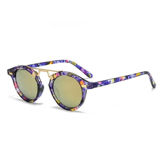 MKS America - Fashionable Round-Frame Leopard Print Sunglasses