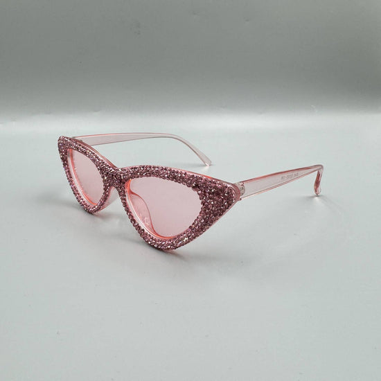 Ole - Handmade Rhinestone Sunglasses Rose Pink