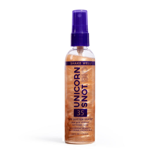 Unicorn Snot | Glitter Beauty - SPF 35 Glitter Spritz | Sunscreen Spray | Rose Gold Shimmer