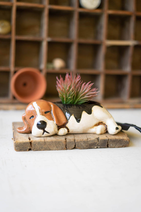Kalalou CERAMIC BEAGLE PLANTER