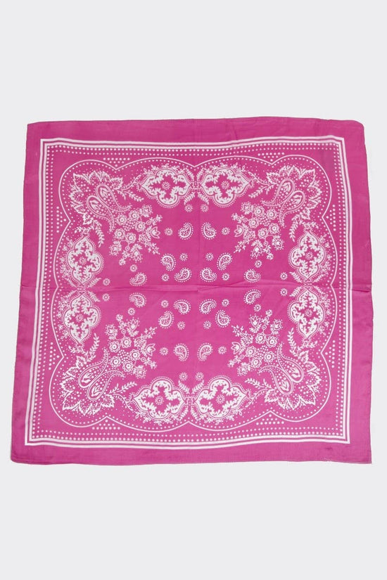 The Looks by Fame Accessories -  Paisley Design Square Bandana Scarf