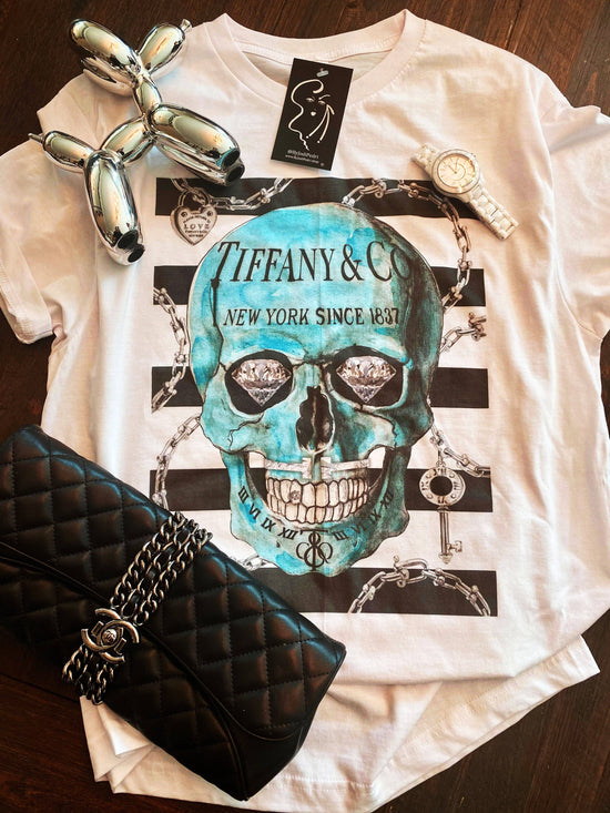 By Jodi LLC - Diamonds Are Forever Skull Long Sleeve T Shirt