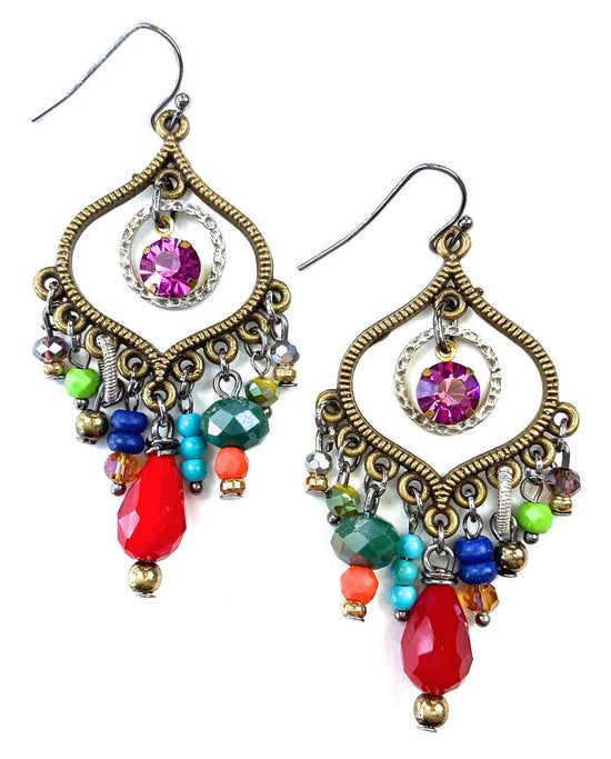 Lost and Found Mixed Bead Harem Dangle Earrings
