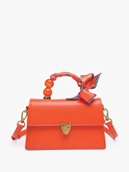Jen & Co. - Venice Pearl Crossbody Clutch Orange