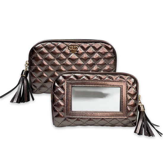 PurseN - Glam Makeup Case with Mirror - Bronze