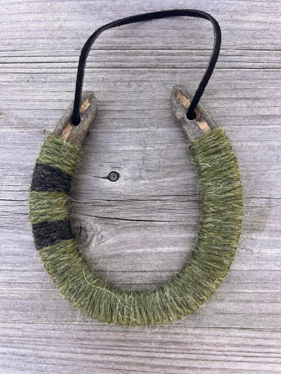 Bear + Scout - Up-cycled LUCKY horseshoes Sage Green and Charcoal